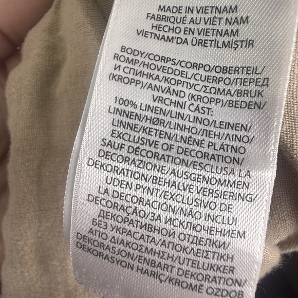 Polo Ralph Lauren Classic Fit Linen Camp Shirt Mens XL Tan Safari Short Sleeve - Picture 5 of 6